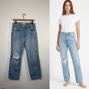 Triarchy Organic Cotton Denim High Rise Straight Legs Jeans 28